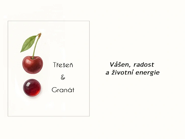 Zlatý přívěsek s granátem Berries