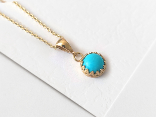 Zlatý přívěsek s tyrkysem Berries