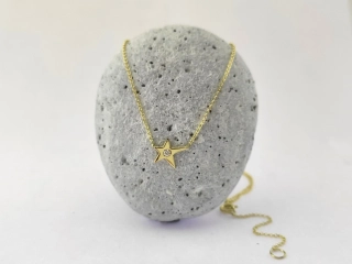 585/1000 zlatý náhrdelník s přírodním diamantem